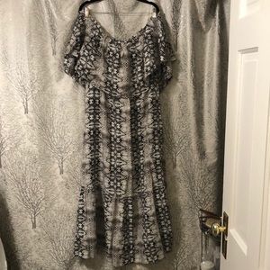 Eloquii Off the Shoulder Snakeprint Maxi Dress NWT